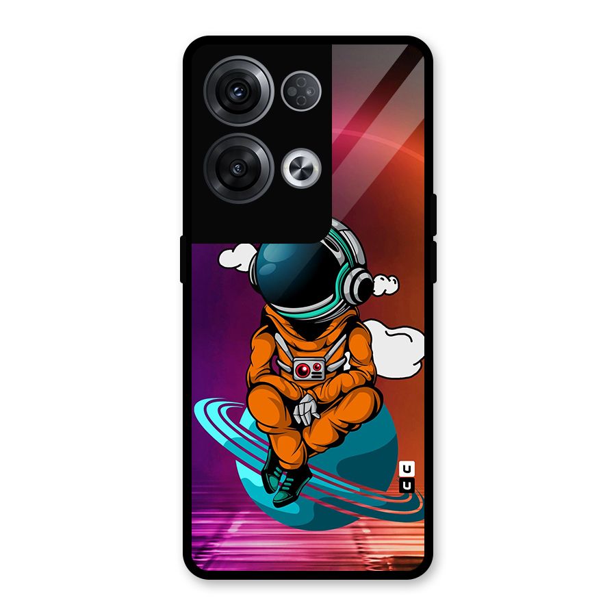 Cool Astraunaut Relaxing Glass Back Case for Oppo Reno8 Pro 5G