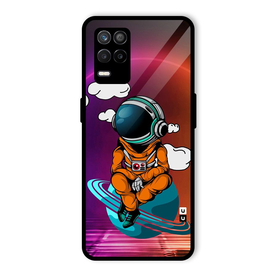 Cool Astraunaut Relaxing Glass Back Case for Realme 8 5G