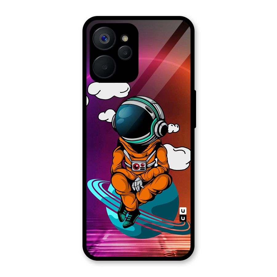 Cool Astraunaut Relaxing Glass Back Case for Realme 9i 5G