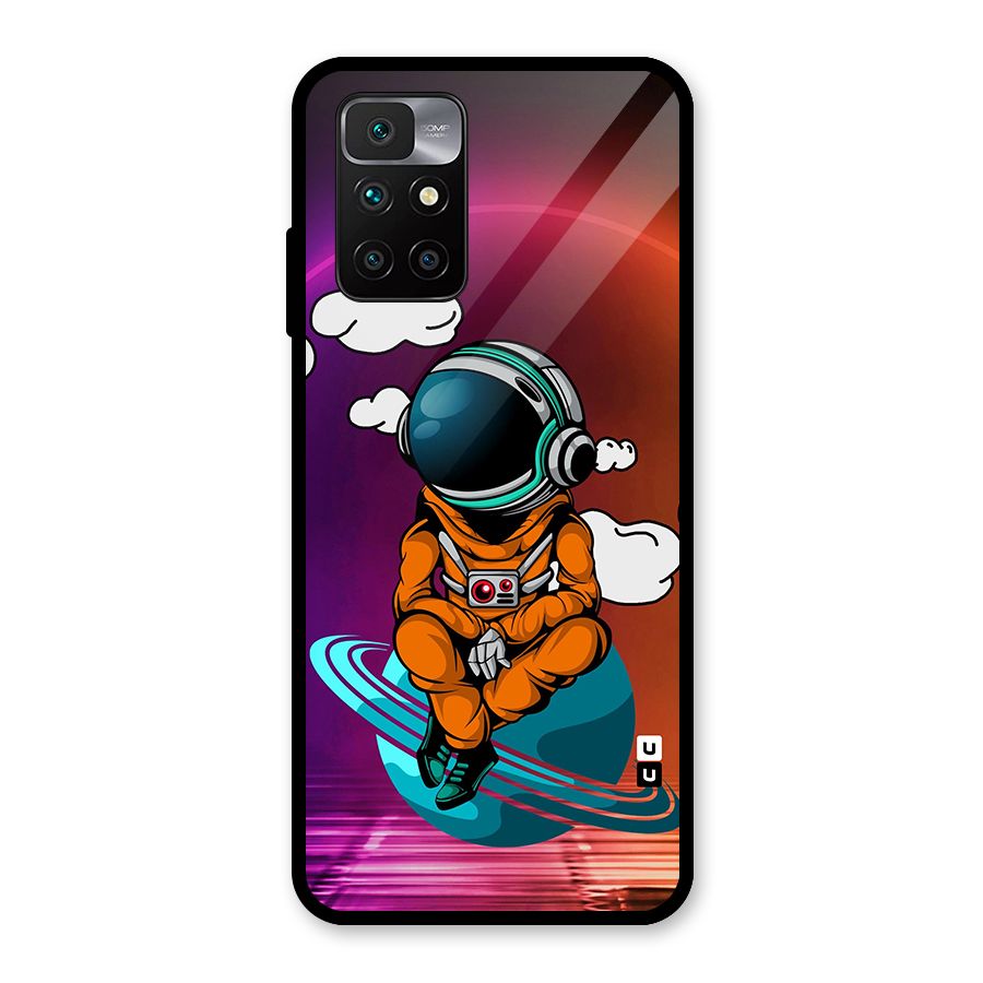 Cool Astraunaut Relaxing Glass Back Case for Redmi 10 Prime