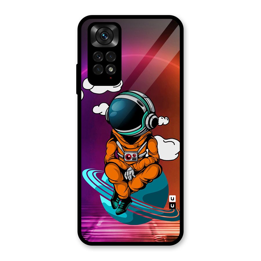Cool Astraunaut Relaxing Glass Back Case for Redmi Note 11