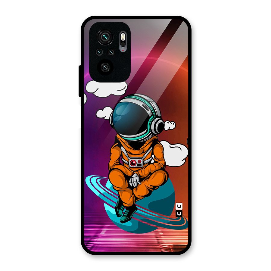 Cool Astraunaut Relaxing Glass Back Case for Redmi Note 11 SE
