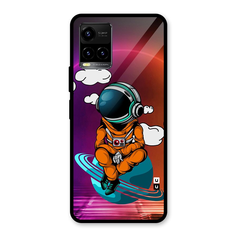 Cool Astraunaut Relaxing Glass Back Case for Vivo Y21T