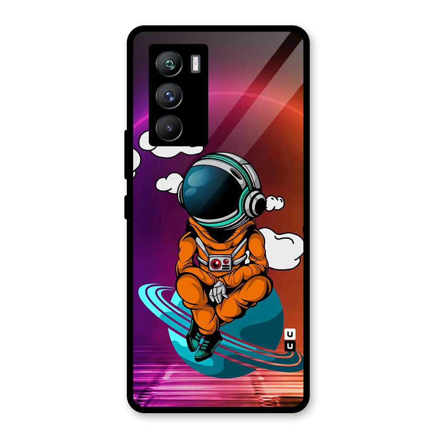 Cool Astraunaut Relaxing Glass Back Case for Vivo iQOO 9 SE