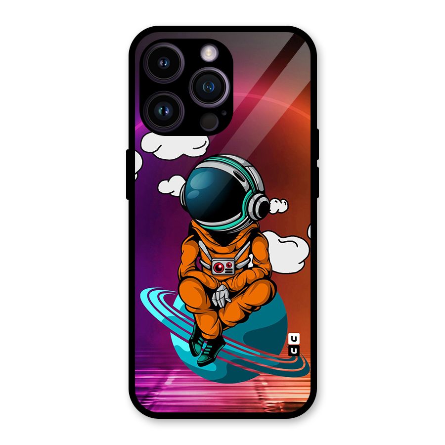 Cool Astraunaut Relaxing Glass Back Case for iPhone 14 Pro Max