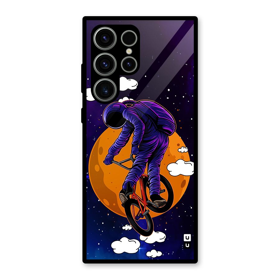 Cool Astro Cyclist Glass Back Case for Galaxy S23 Ultra