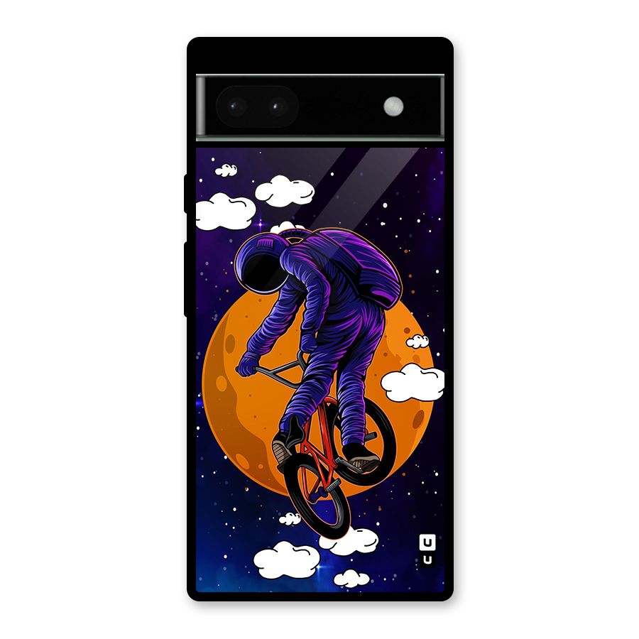 Cool Astro Cyclist Glass Back Case for Google Pixel 6a