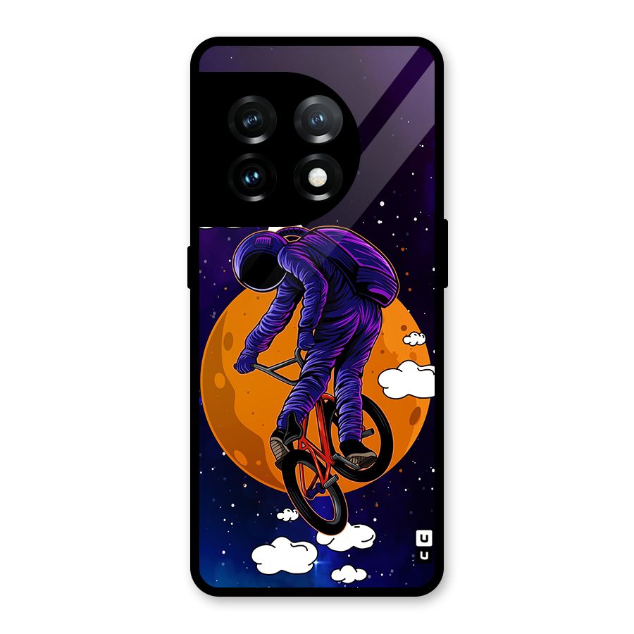 Cool Astro Cyclist Glass Back Case for OnePlus 11