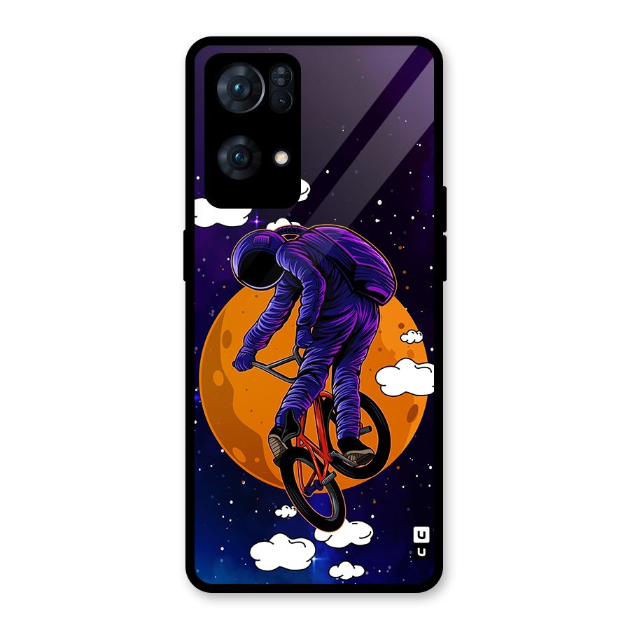Cool Astro Cyclist Glass Back Case for Oppo Reno7 Pro 5G