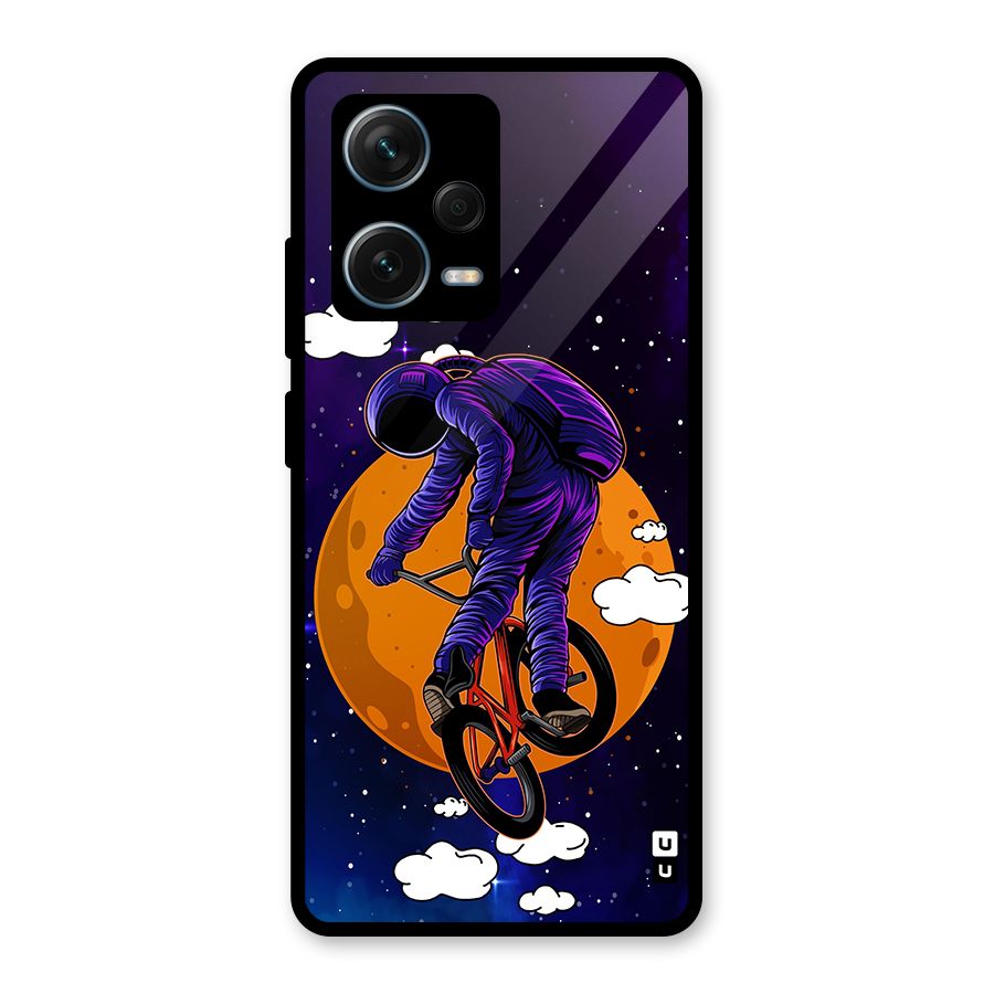 Cool Astro Cyclist Glass Back Case for Redmi Note 12 Pro Plus 5G