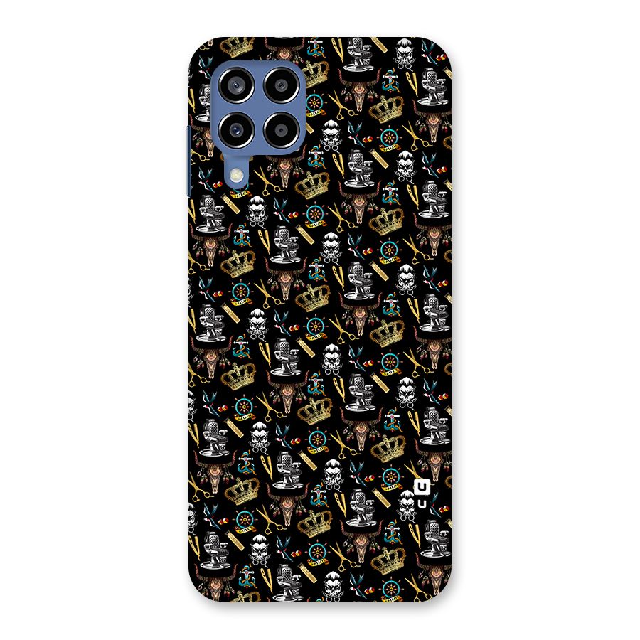 Cool Barber Pattern Back Case for Galaxy M53 5G