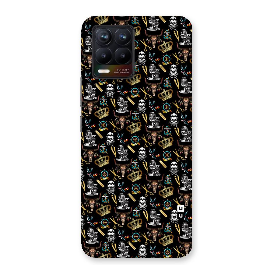 Cool Barber Pattern Back Case for Realme 8