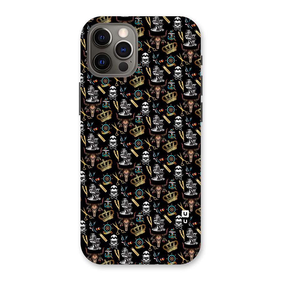 Cool Barber Pattern Back Case for iPhone 12 Pro