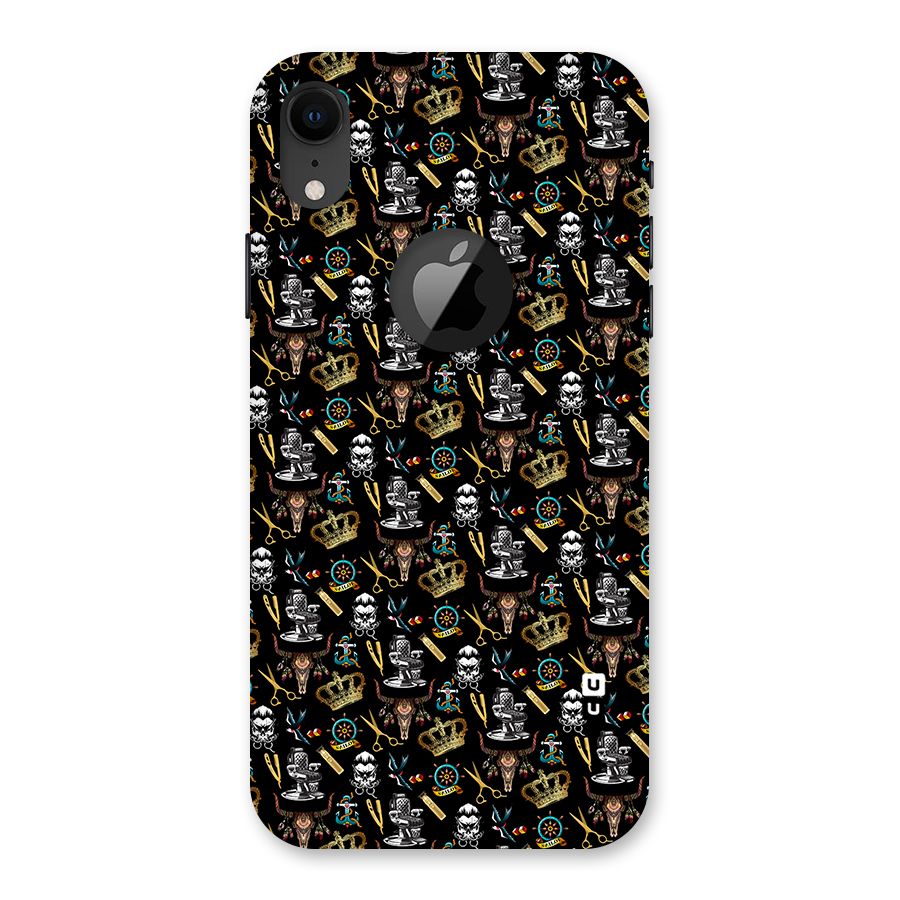 Cool Barber Pattern Back Case for iPhone XR Logo Cut