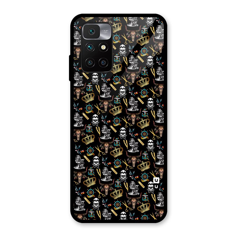 Cool Barber Pattern Glass Back Case for Redmi 10 Prime