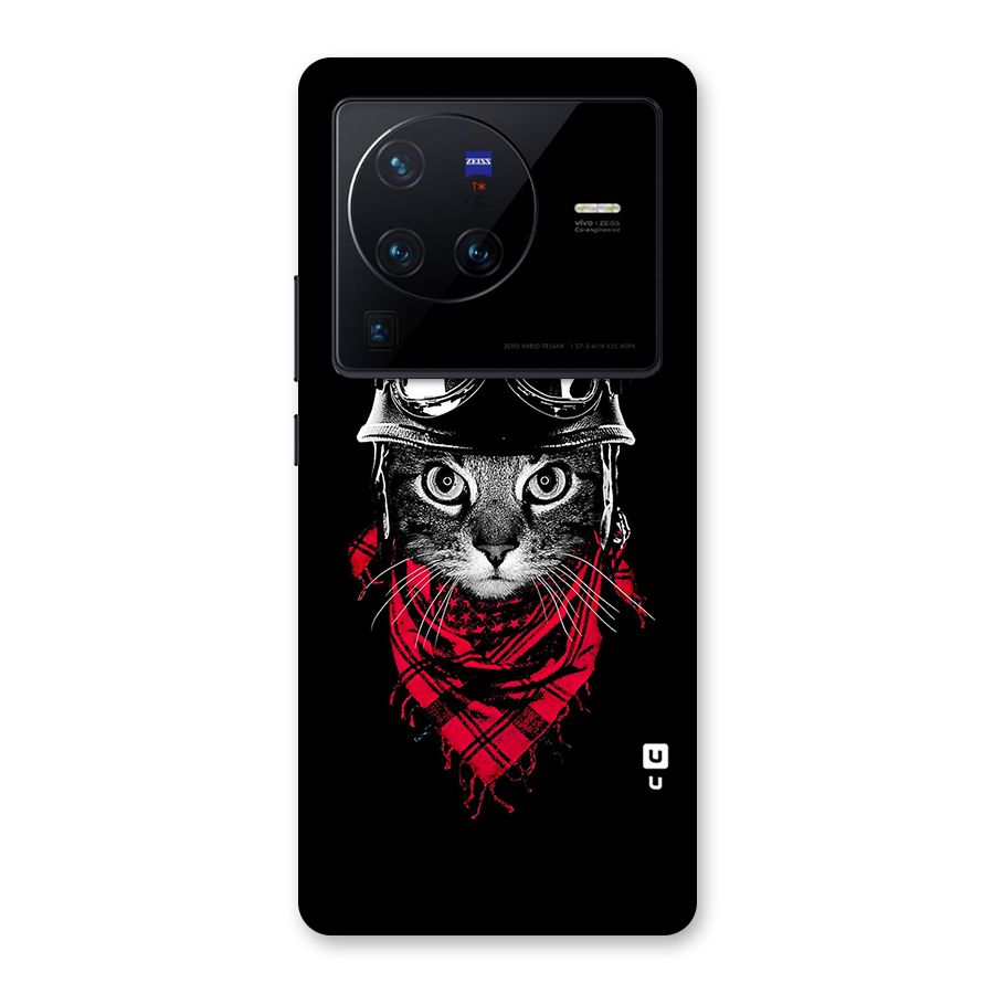 Cool Biker Cat Back Case for Vivo X80 Pro