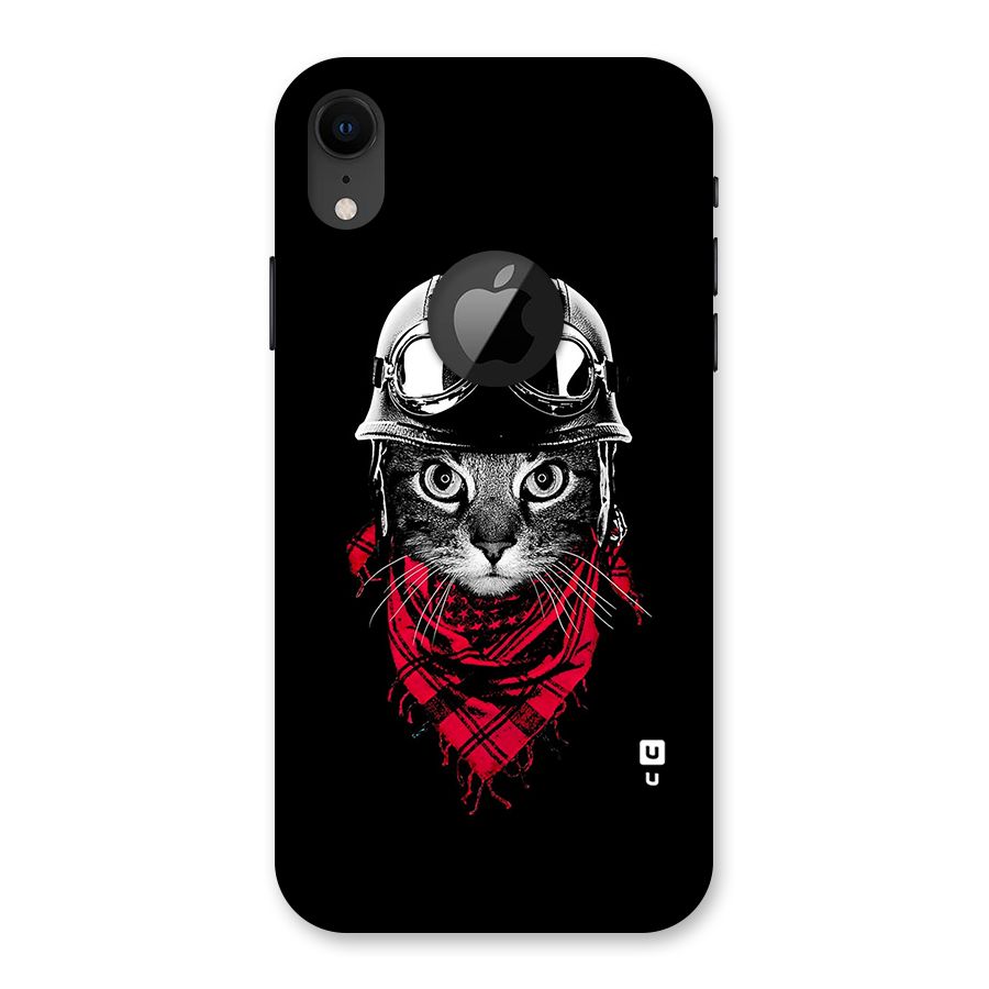 Cool Biker Cat Back Case for iPhone XR Logo Cut