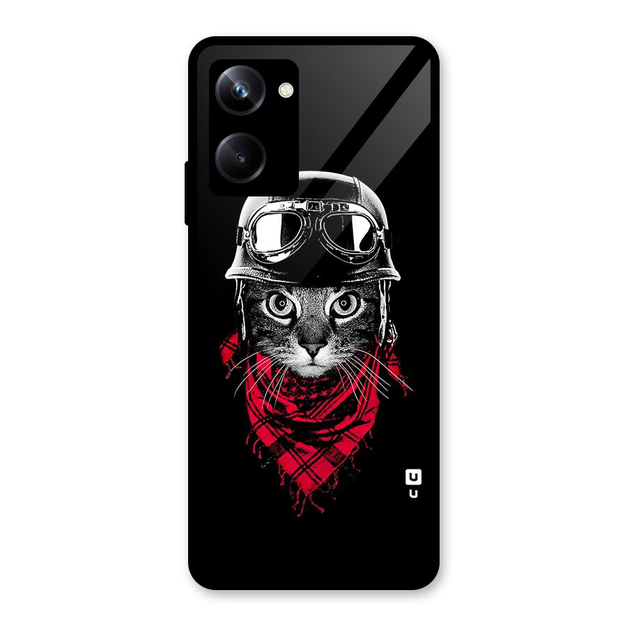 Cool Biker Cat Glass Back Case for Realme 10 Pro