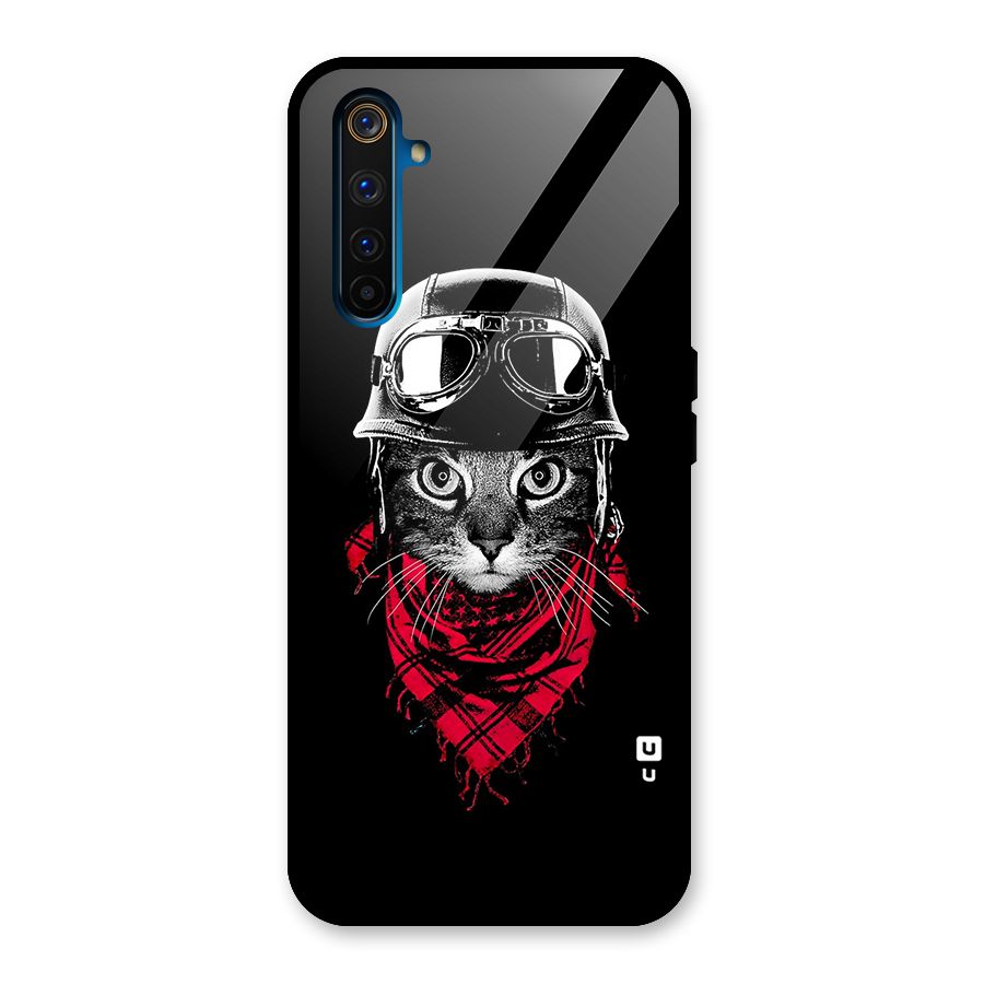 Cool Biker Cat Glass Back Case for Realme 6 Pro