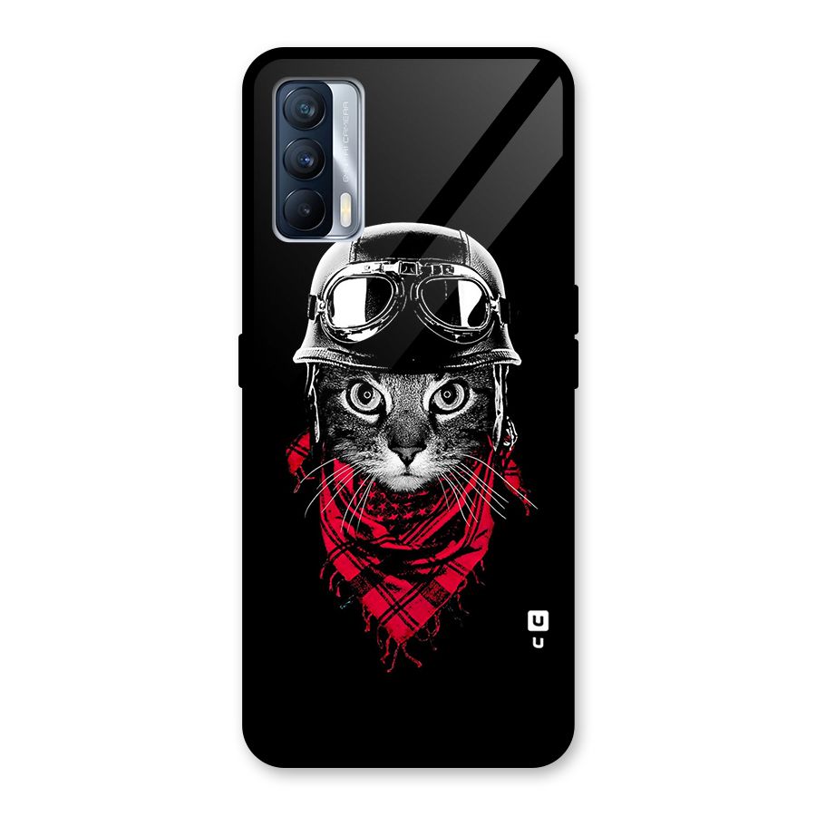 Cool Biker Cat Glass Back Case for Realme X7