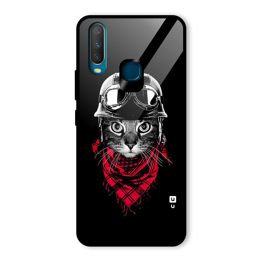 Cool Biker Cat Glass Back Case for Vivo U10