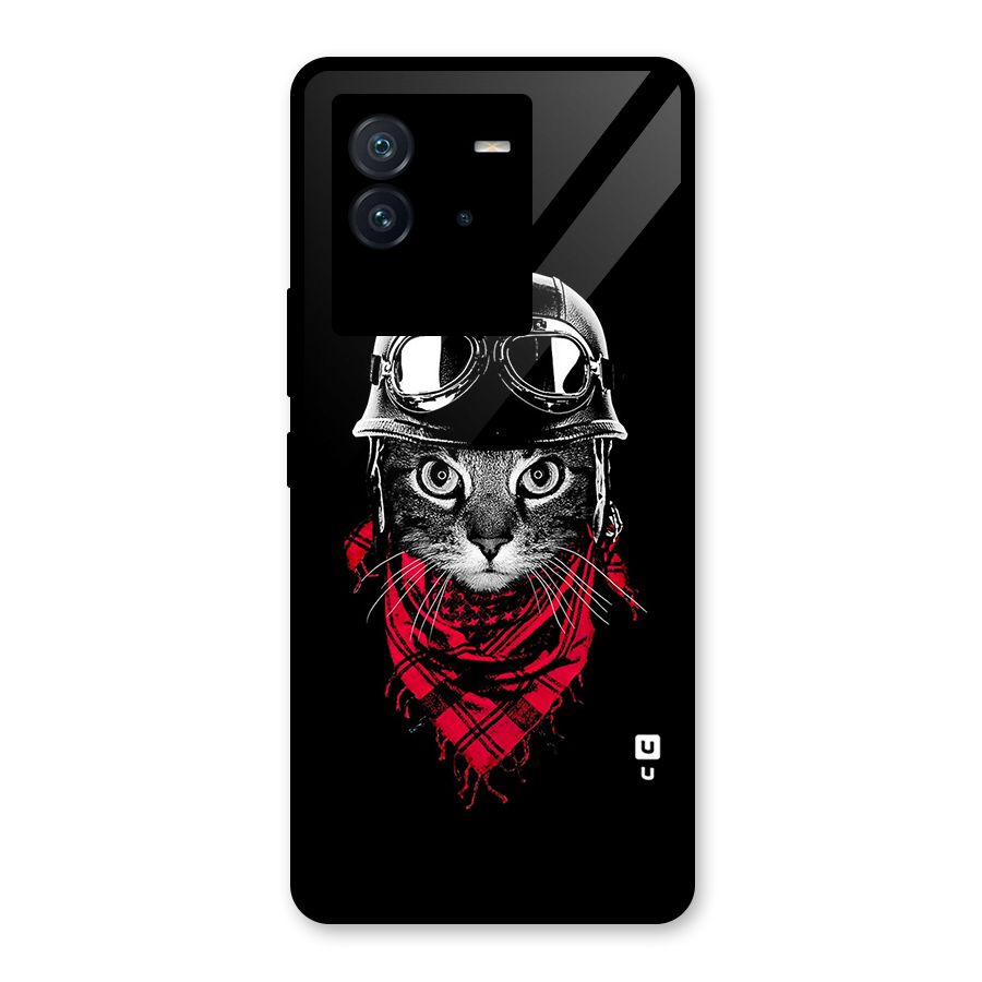 Cool Biker Cat Glass Back Case for Vivo iQOO Neo 6 5G