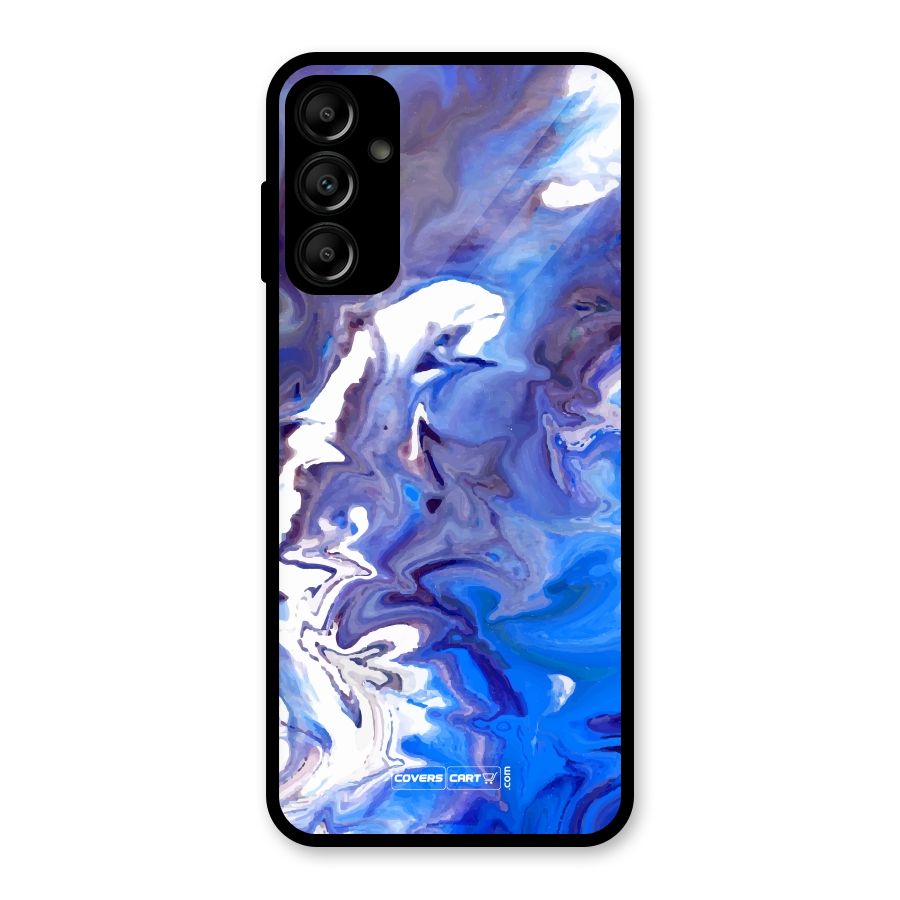 Cool Blue Marble Texture Glass Back Case for Galaxy A14 5G