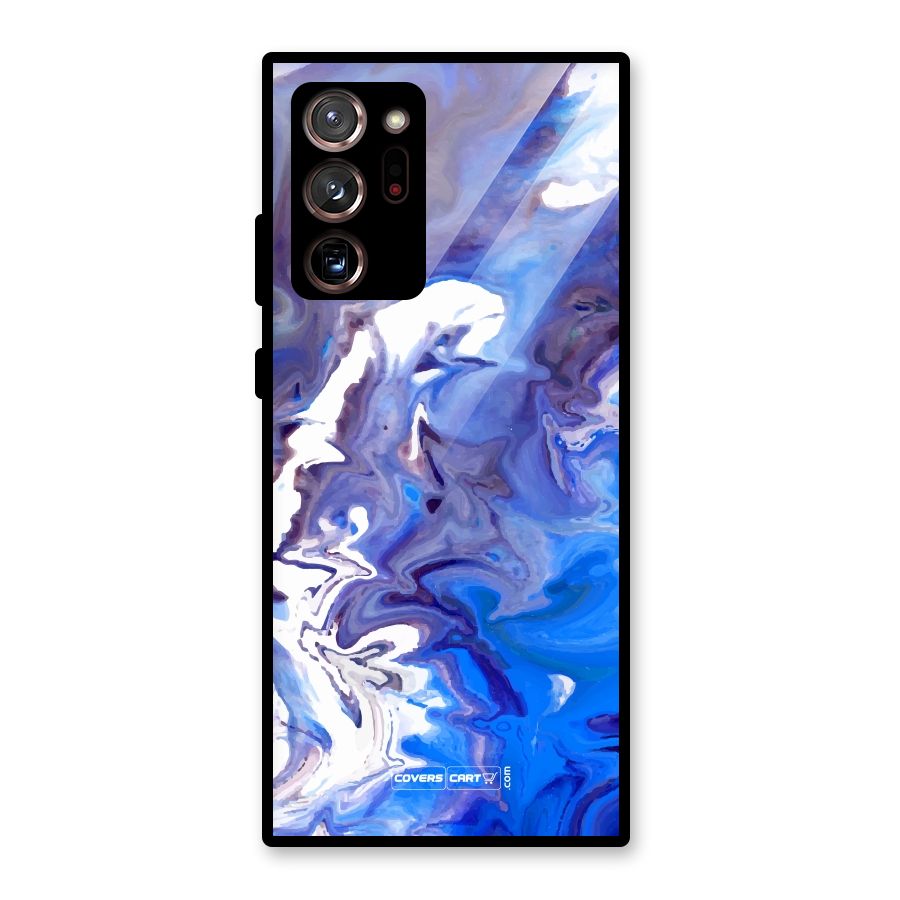 Cool Blue Marble Texture Glass Back Case for Galaxy Note 20 Ultra 5G