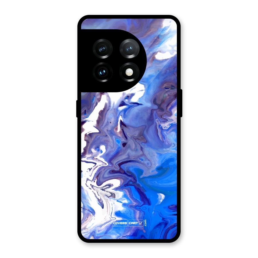 Cool Blue Marble Texture Glass Back Case for OnePlus 11