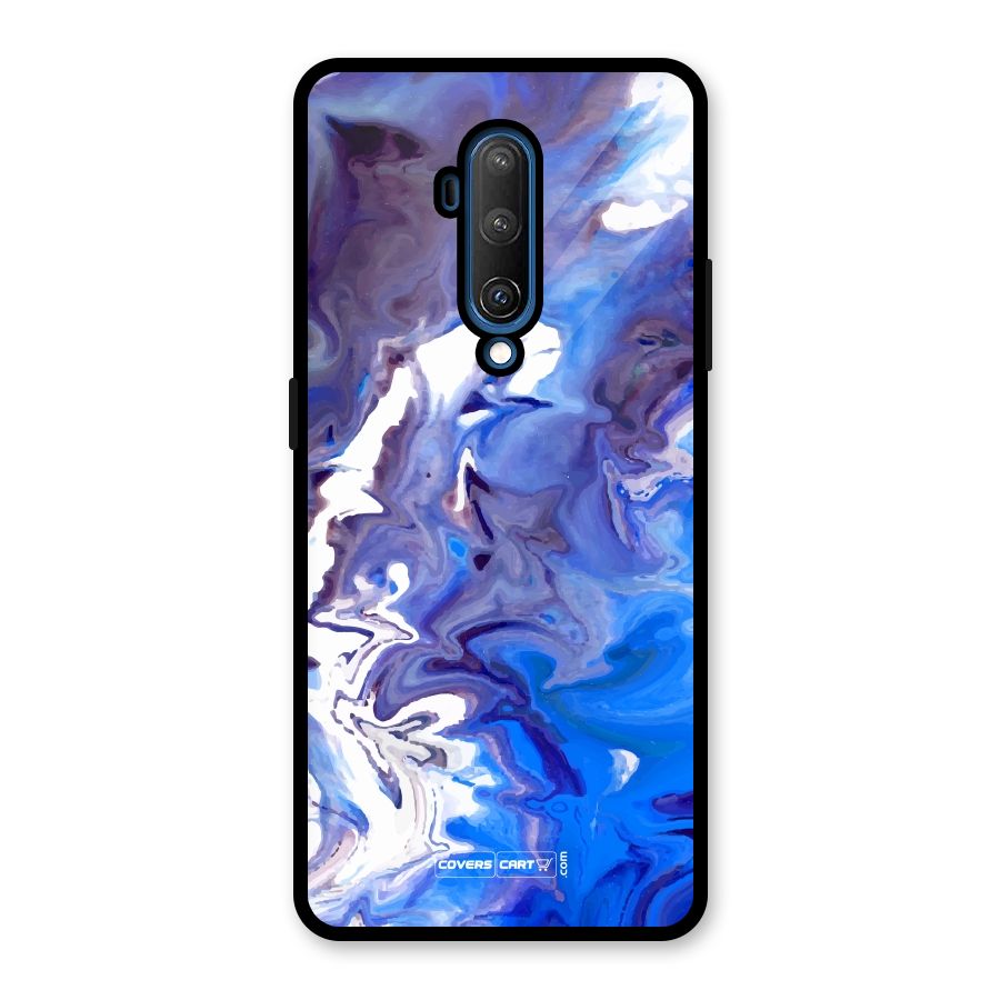 Cool Blue Marble Texture Glass Back Case for OnePlus 7T Pro