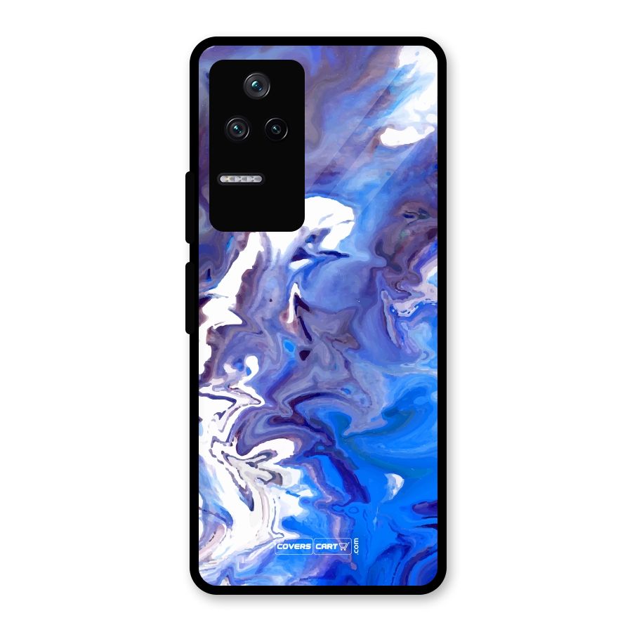 Cool Blue Marble Texture Glass Back Case for Poco F4 5G