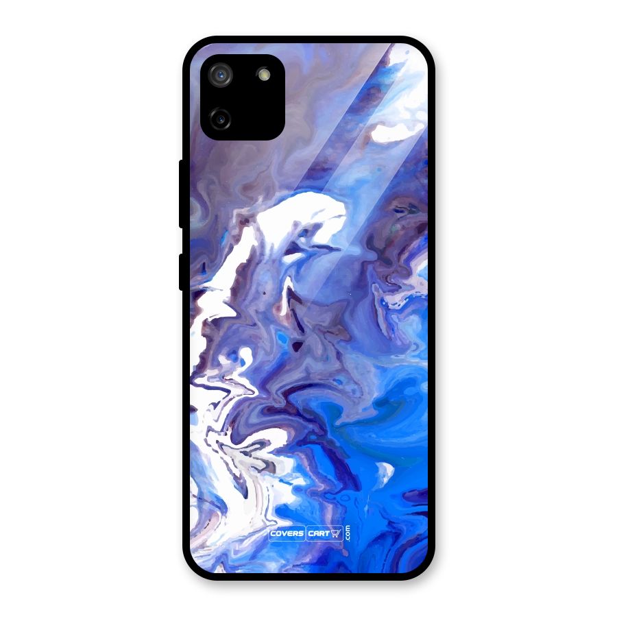 Cool Blue Marble Texture Glass Back Case for Realme C11