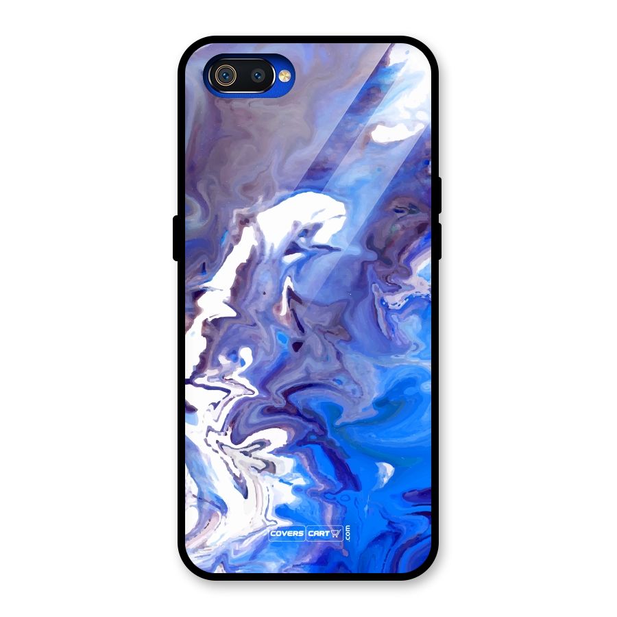 Cool Blue Marble Texture Glass Back Case for Realme C2