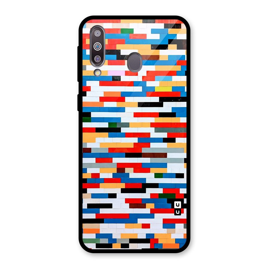 Cool Colors Collage Pattern Art Glass Back Case for Galaxy M30