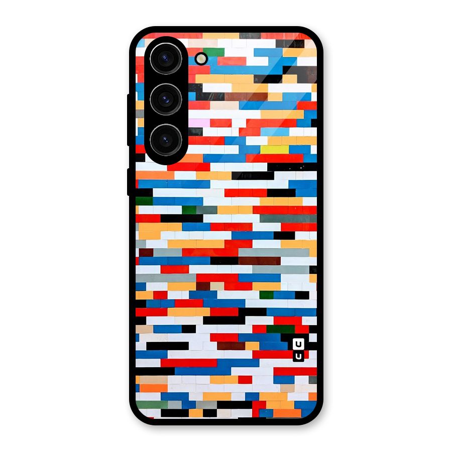Cool Colors Collage Pattern Art Glass Back Case for Galaxy S23 Plus