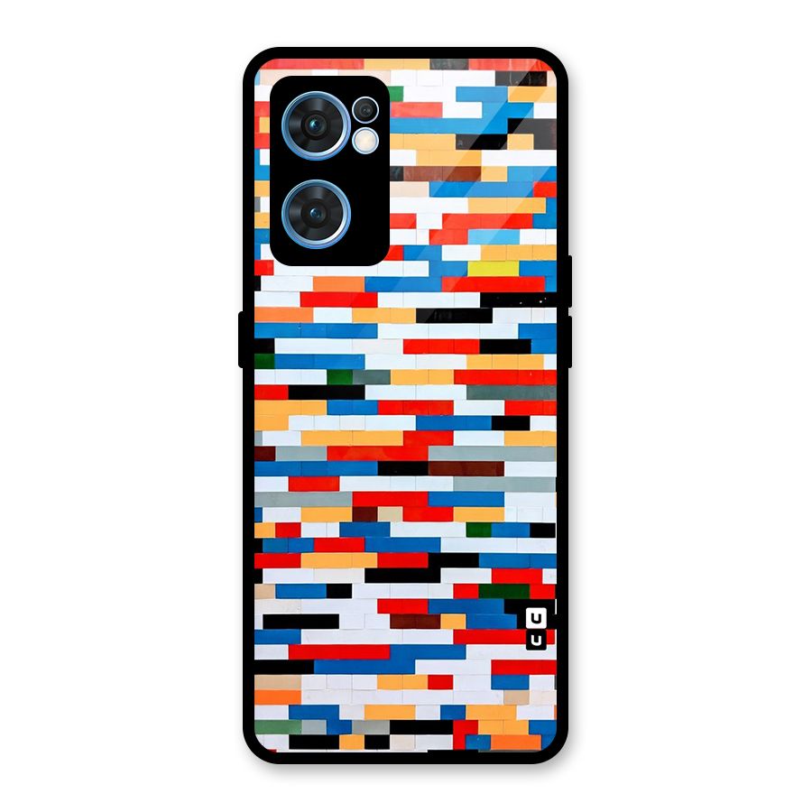 Cool Colors Collage Pattern Art Glass Back Case for Oppo Reno7 5G