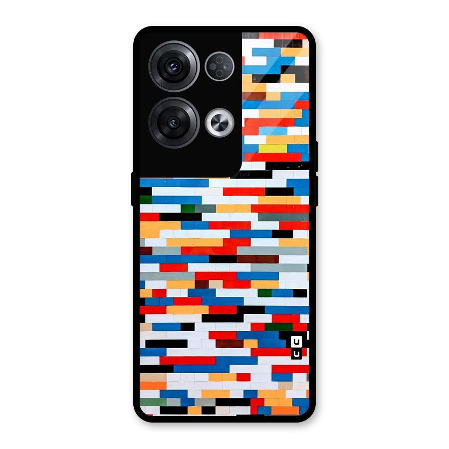 Cool Colors Collage Pattern Art Glass Back Case for Oppo Reno8 Pro 5G