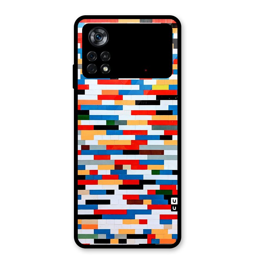 Cool Colors Collage Pattern Art Glass Back Case for Poco X4 Pro 5G