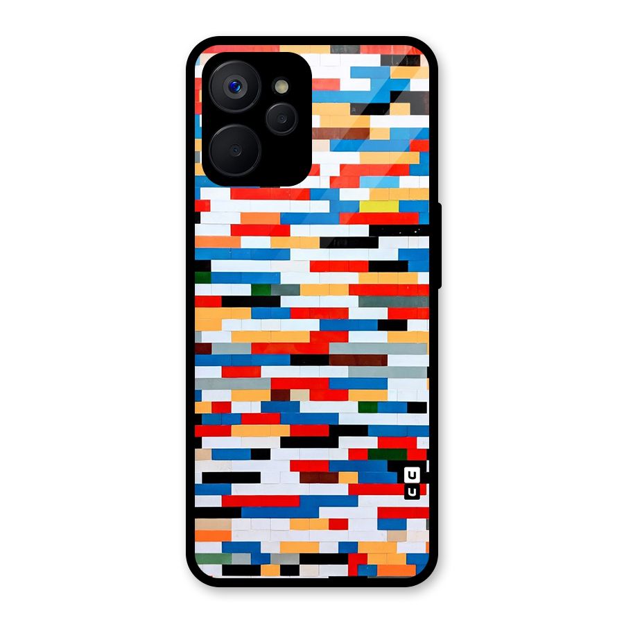Cool Colors Collage Pattern Art Glass Back Case for Realme 9i 5G