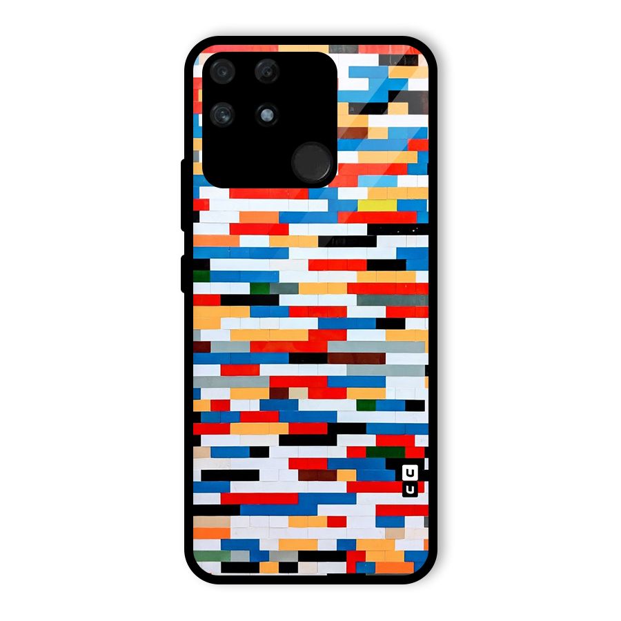 Cool Colors Collage Pattern Art Glass Back Case for Realme Narzo 50A