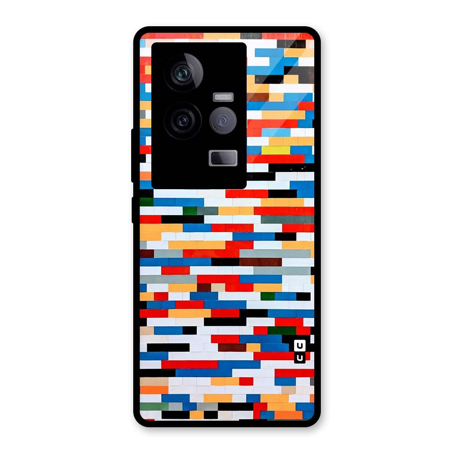 Cool Colors Collage Pattern Art Glass Back Case for Vivo iQOO 11 5G