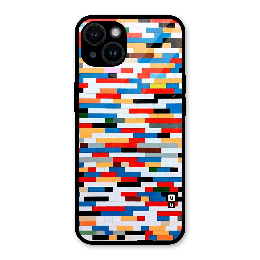 Cool Colors Collage Pattern Art Glass Back Case for iPhone 14