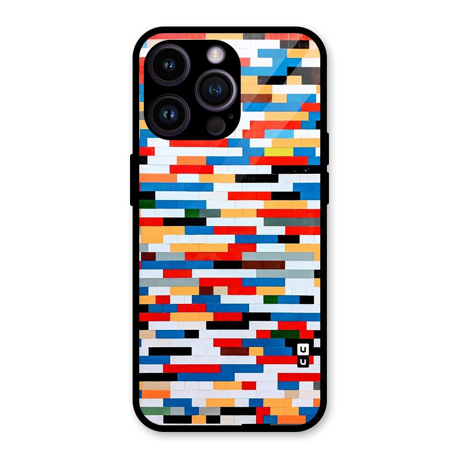 Cool Colors Collage Pattern Art Glass Back Case for iPhone 14 Pro Max