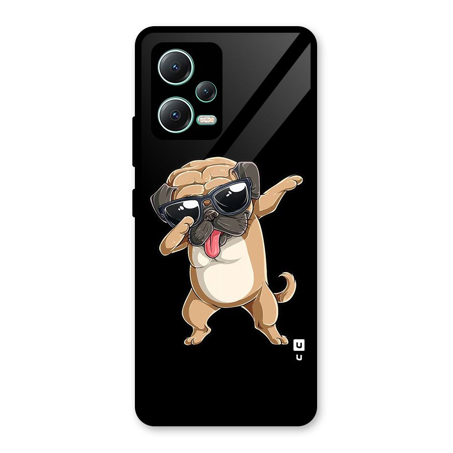 Cool Dab Dog Glass Back Case for Redmi Note 12 5G