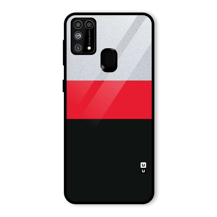 Cool Melange Stripe Glass Back Case for Galaxy F41