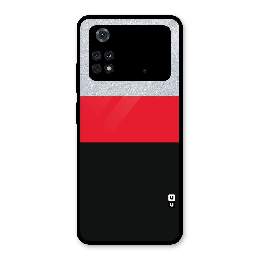 Cool Melange Stripe Glass Back Case for Poco M4 Pro 4G