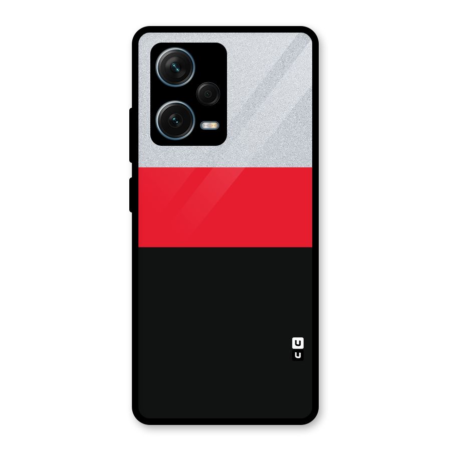 Cool Melange Stripe Glass Back Case for Redmi Note 12 Pro Plus 5G