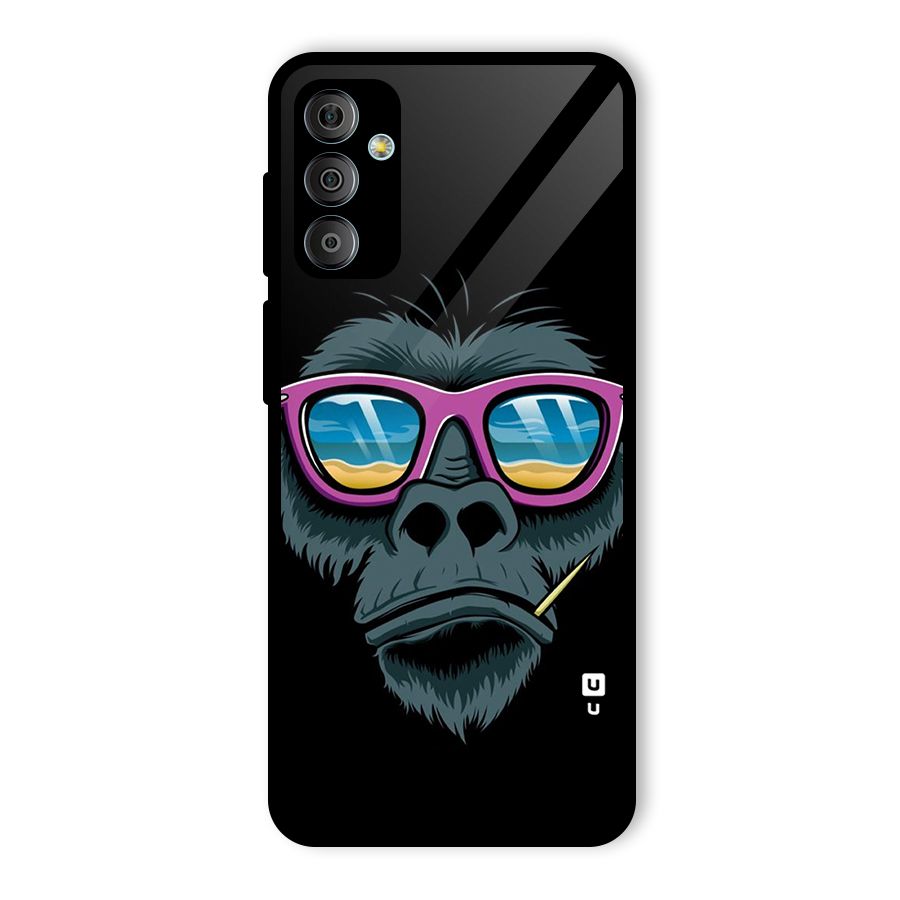 Cool Monkey Beach Sunglasses Glass Back Case for Galaxy F23