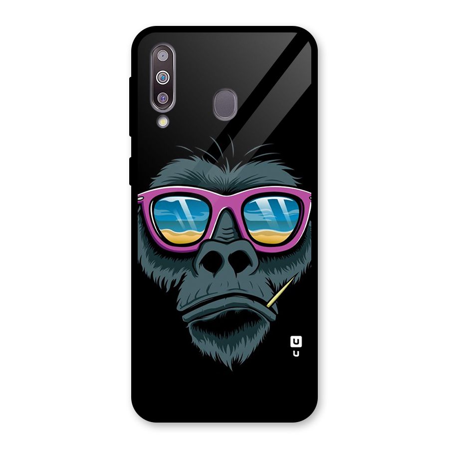 Cool Monkey Beach Sunglasses Glass Back Case for Galaxy M30