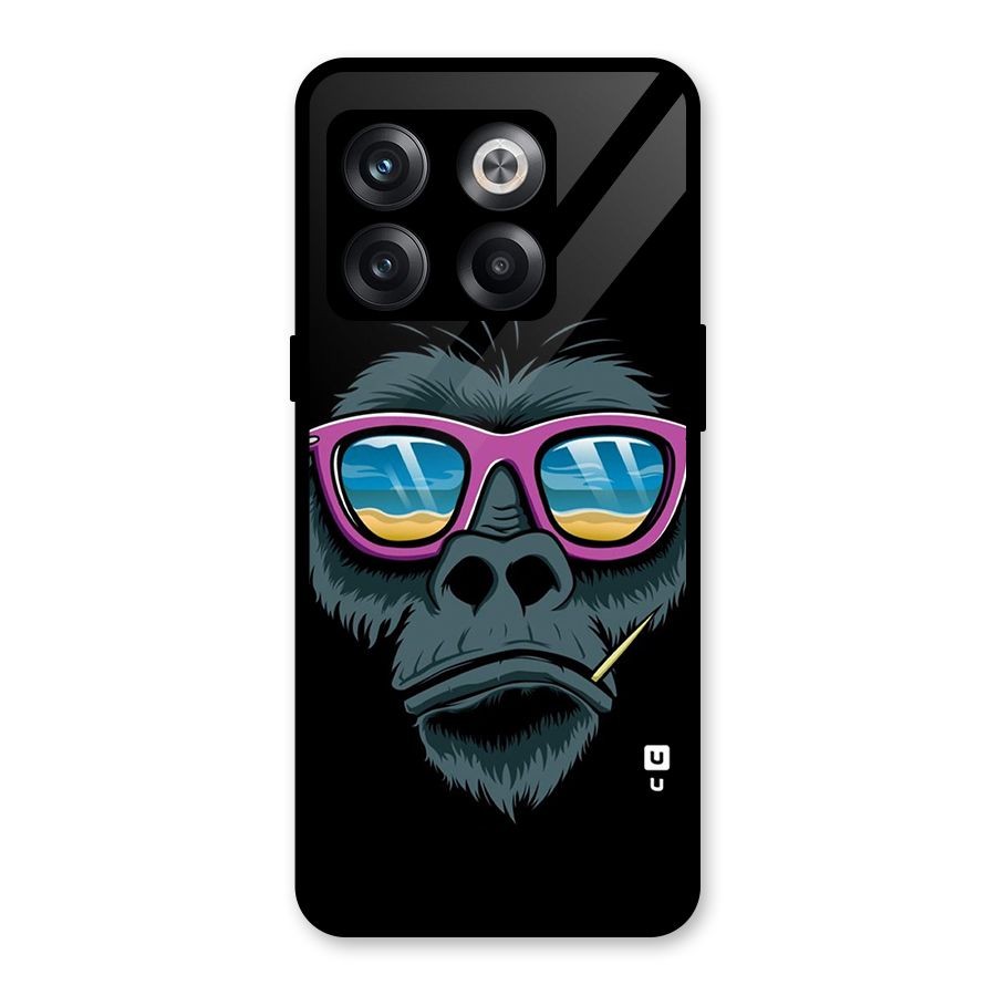 Cool Monkey Beach Sunglasses Glass Back Case for OnePlus 10T
